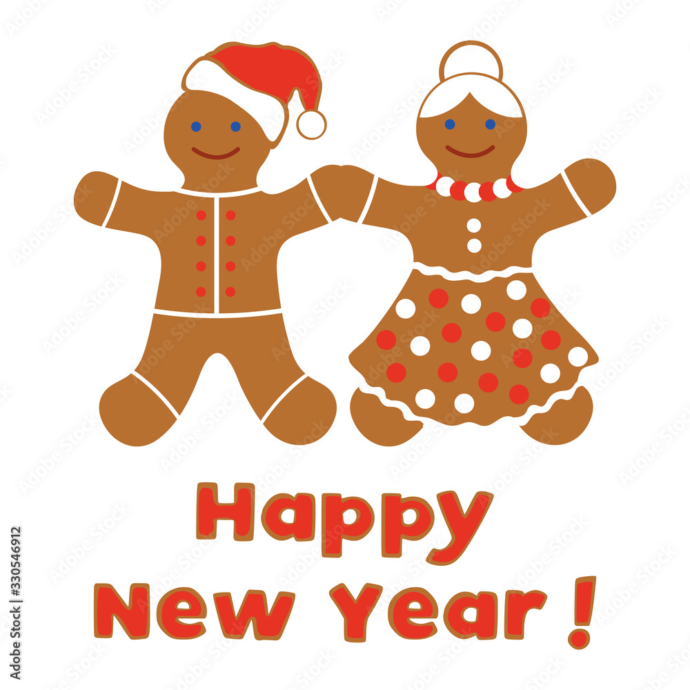 Christmas, New Year 2020 Gingerbread man Vector Christmas, New Year 2020 Gingerbread man Vector