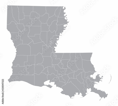 Photographie Louisiana State counties map