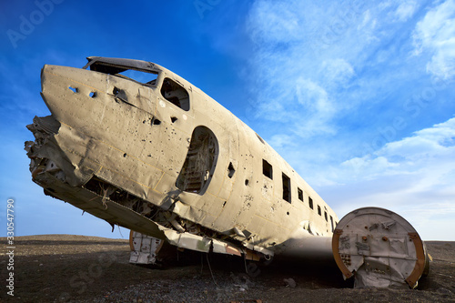 Fotografija Old crashed military plane in Solheimasandur Black Beach, Iceland