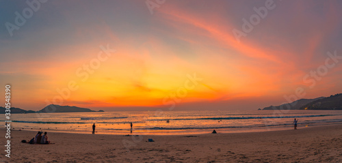 scenery sunset at Patong beach,Phuket,Thailand.