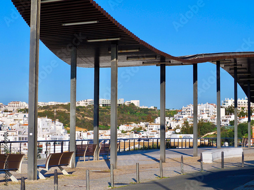 Empty Cityscape and beach of Albufeira in Portugal