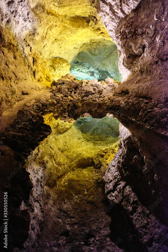 Cueva de Los Verdes volcánica, Lanzarote, Canarias