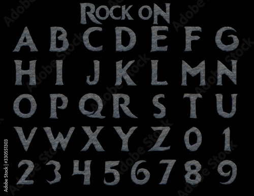 Rock On Alphabet - 3D illustration