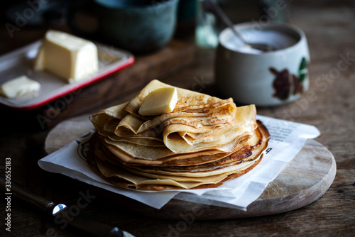 Homemade stack of Crepes..