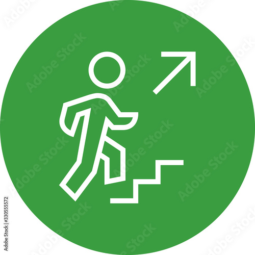 Person Climbing Stairs Outline Icon