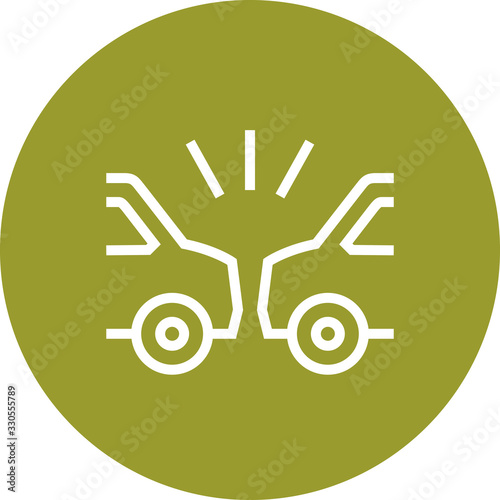 Auto Accident Car Wreck Outline Icon