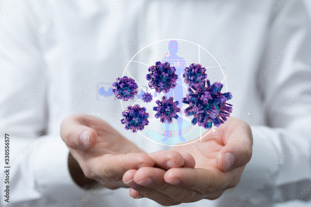 flu virus attack digital 3d flu virus attack digital 3d