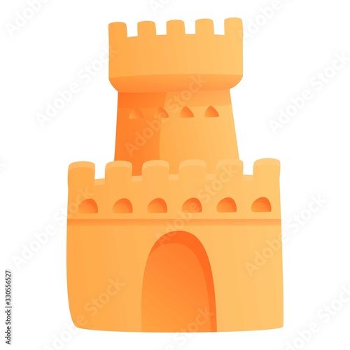 Beach castle sand icon. Cartoon of beach castle sand vector icon for web design isolated on white background