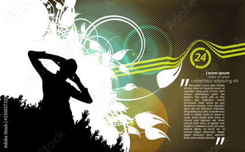 Party background with dancing people - vector illustration