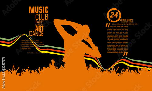 Party background with dancing people - vector illustration