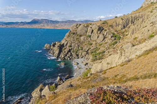 Beautiful bay on a rocky shore. Crimea. © Sergey Rybin
