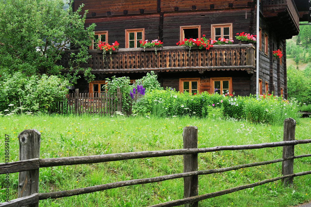Fototapeta premium Traditional wooden architecture in South Tyrol, Austria, Europe