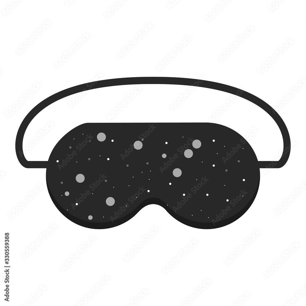 Night sky print sleeping mask icon. Cartoon of night sky print sleeping mask vector icon for web design isolated on white background Night sky print sleeping mask icon. Cartoon of night sky print sleeping mask vector icon for web design isolated on white background