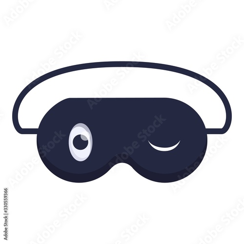 Black sleeping mask icon. Cartoon of black sleeping mask vector icon for web design isolated on white background