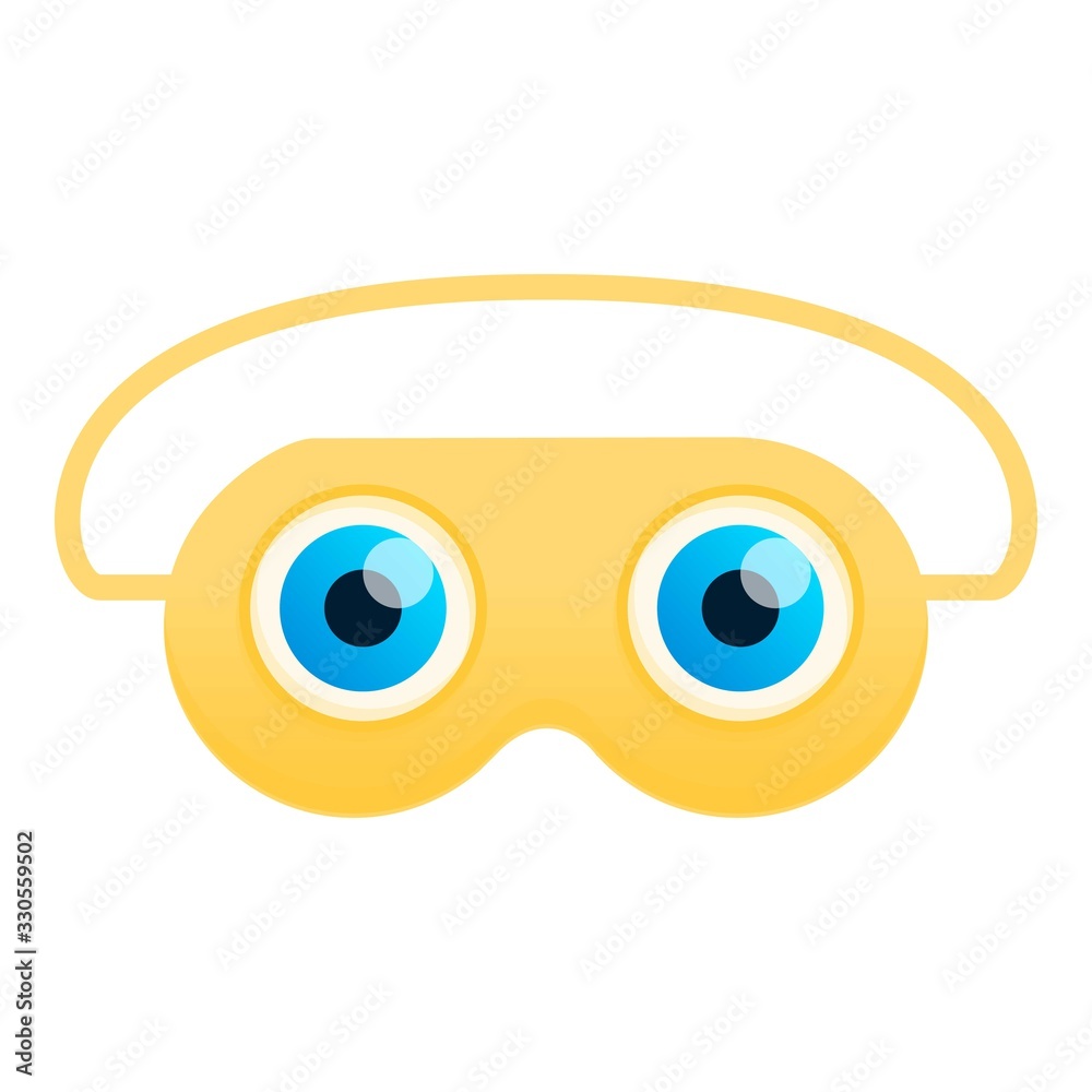 Round eyes sleeping mask icon. Cartoon of round eyes sleeping mask vector icon for web design isolated on white background Round eyes sleeping mask icon. Cartoon of round eyes sleeping mask vector icon for web design isolated on white background