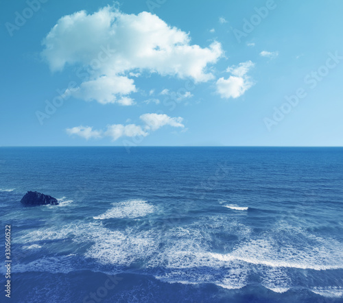 Seascape on a sunny day. View from above