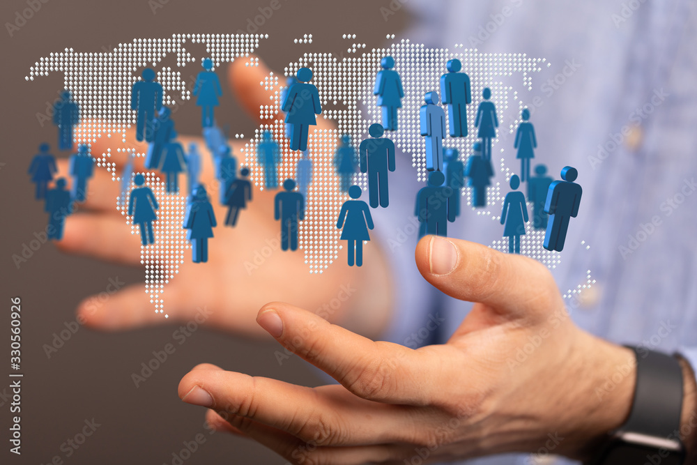 Big data visualization. Network connection structure network Big data visualization. Network connection structure network