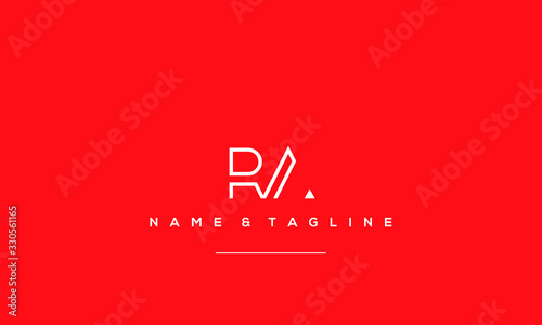 Alphabet letter icon logo RA