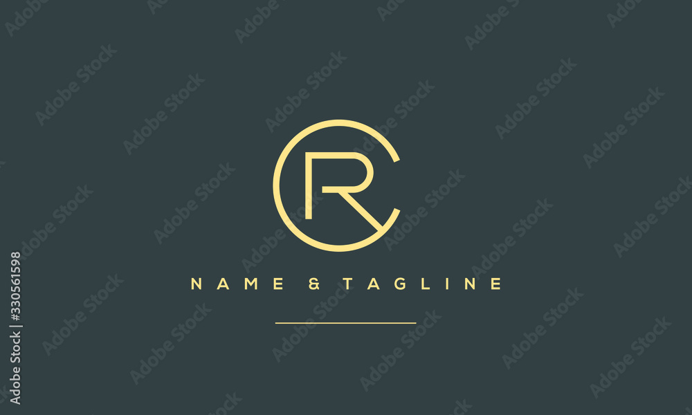 Alphabet letter icon logo CR or RC Alphabet letter icon logo CR or RC