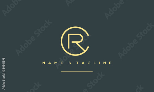 Alphabet letter icon logo CR or RC