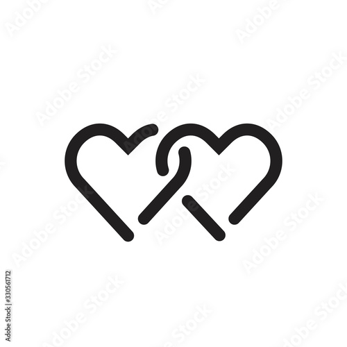 Linear love hearths icon sign vector design.