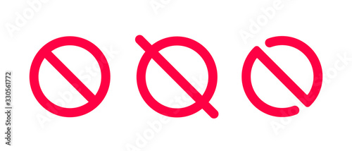 Ban sign vector design. No icon. Dont symbol. Empty red circle crossed out.