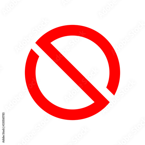 Ban sign vector design. No icon. Dont symbol. Empty red circle crossed out.