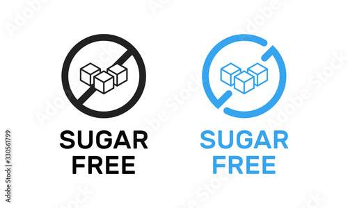Isolated sugar free icon sign vector design. Diabetic product label.