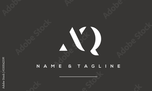 Alphabet letter icon logo AQ