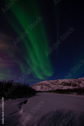 Polarlicht  Fluss Eibyelva  Alta  Norwegen