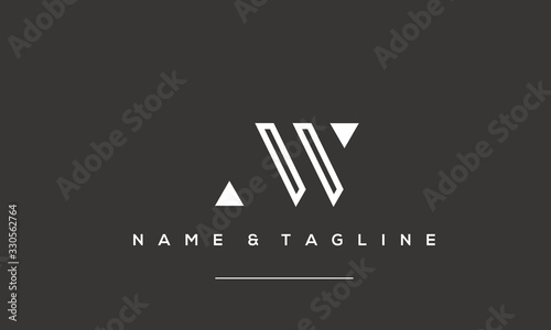 Alphabet letter icon logo  AW