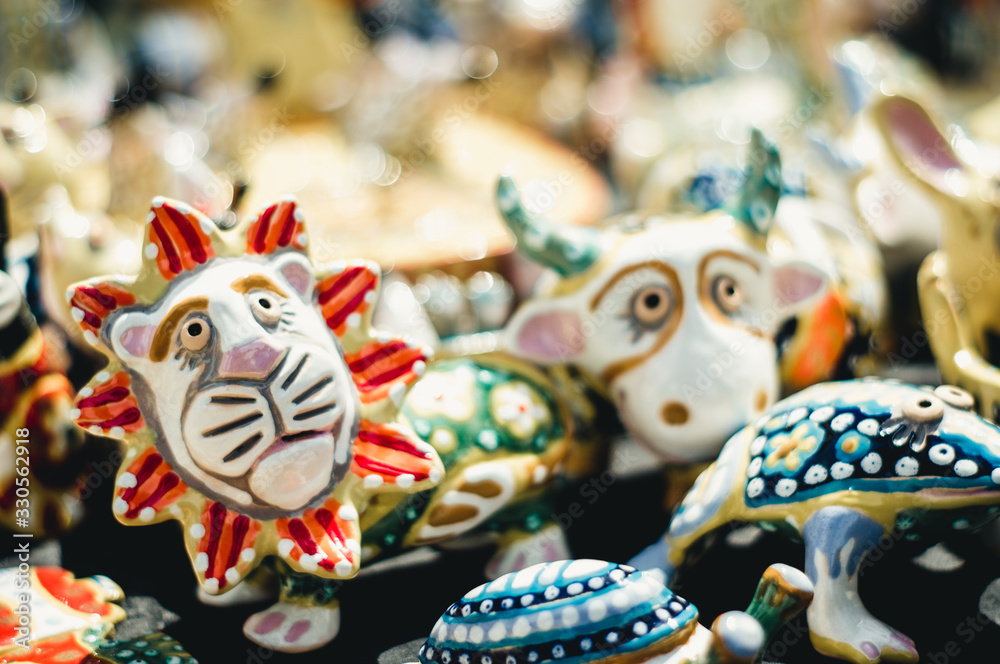 handmade ceramic toys and souvenirs