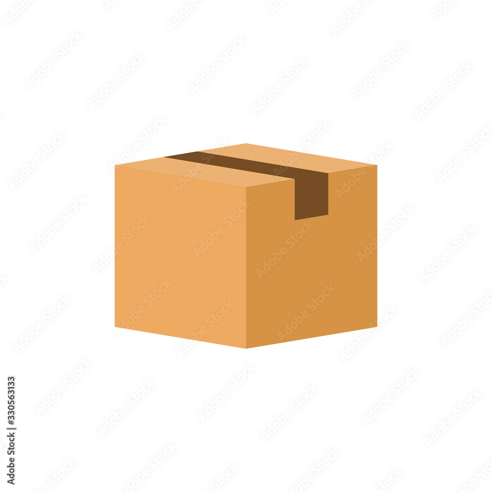 Obraz premium Box flat icon isolated on white background. Vector illustration.