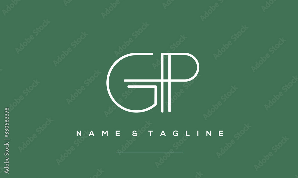 Alphabet letter icon logo GP