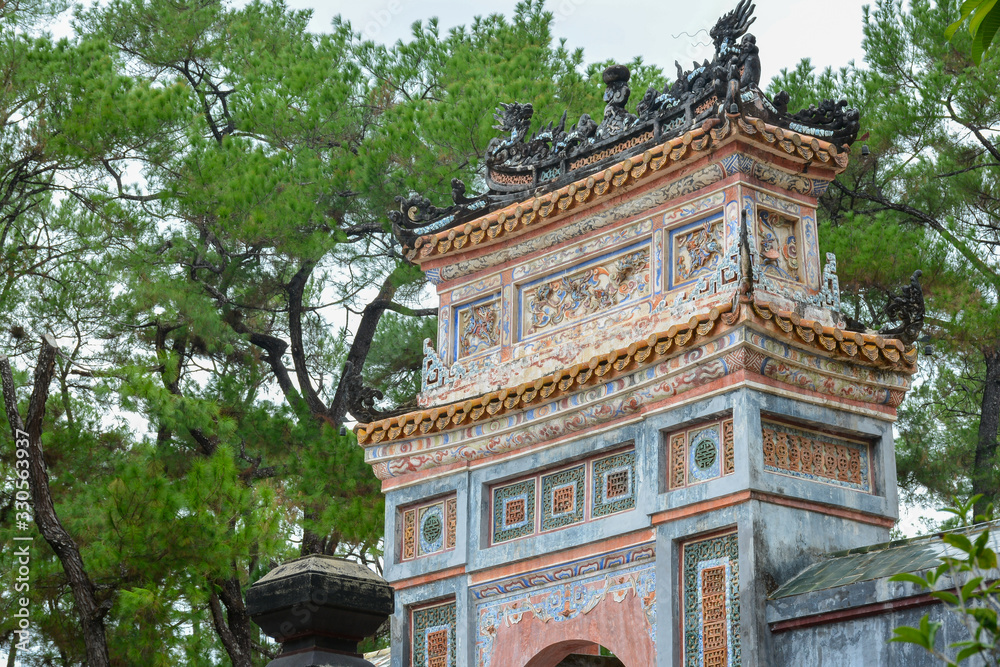 Gate at the Tomb of Emperor Tu Duc. World Heritage Site in Hue, Vietnam