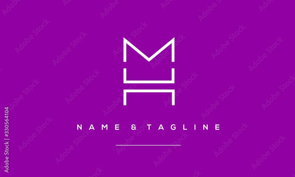 Alphabet letter icon logo HM or MH Stock Vector | Adobe Stock