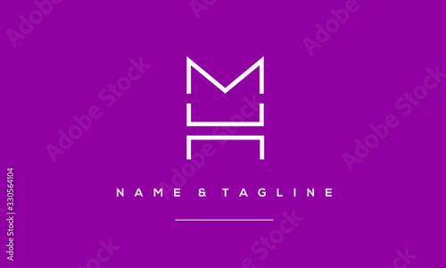 Alphabet letter icon logo HM or MH