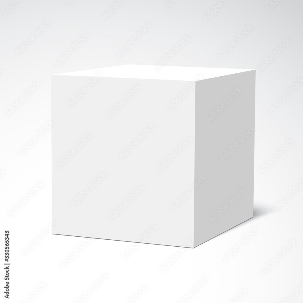 White cube. Box. Vector illustration. White cube. Box. Vector illustration.