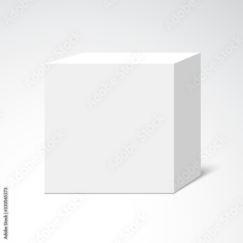 White cube. Box. Vector illustration.