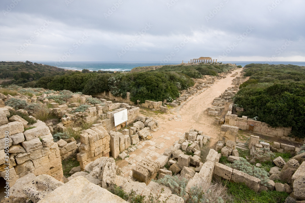 landscape of the ancient Greek city of Selinunte, Sicily, Italy