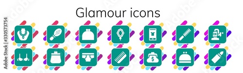 Modern Simple Set of glamour Vector filled Icons