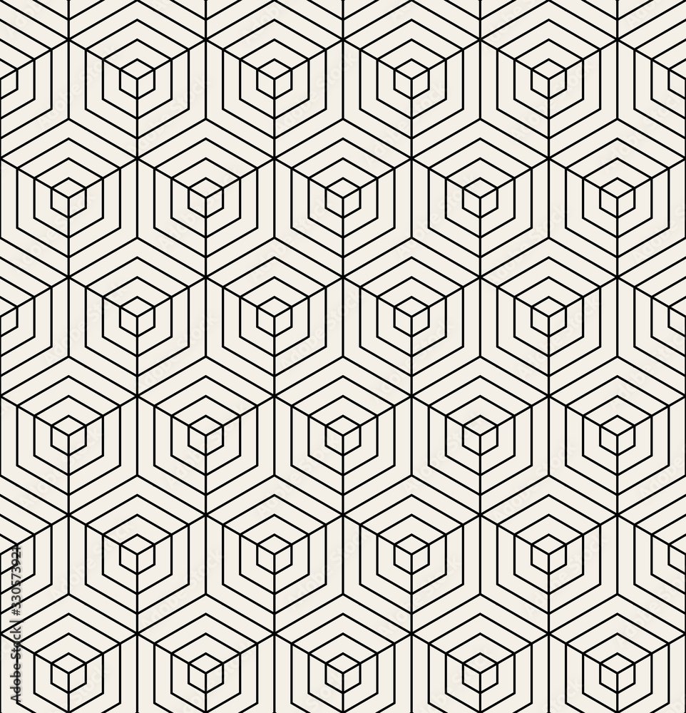 Vector seamless pattern. Modern stylish texture. Repeating geometric background with linear hexagons Vector seamless pattern. Modern stylish texture. Repeating geometric background with linear hexagons