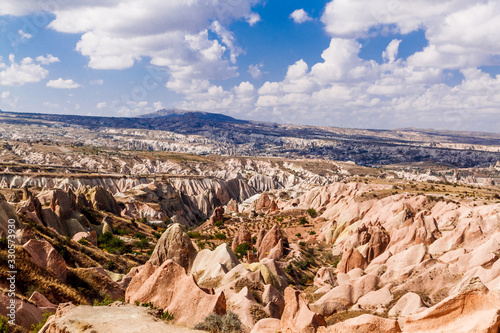 Rose and Red valley in Goreme national park, concept of Cappadocia as touristic destination. Turkey, Asia.
