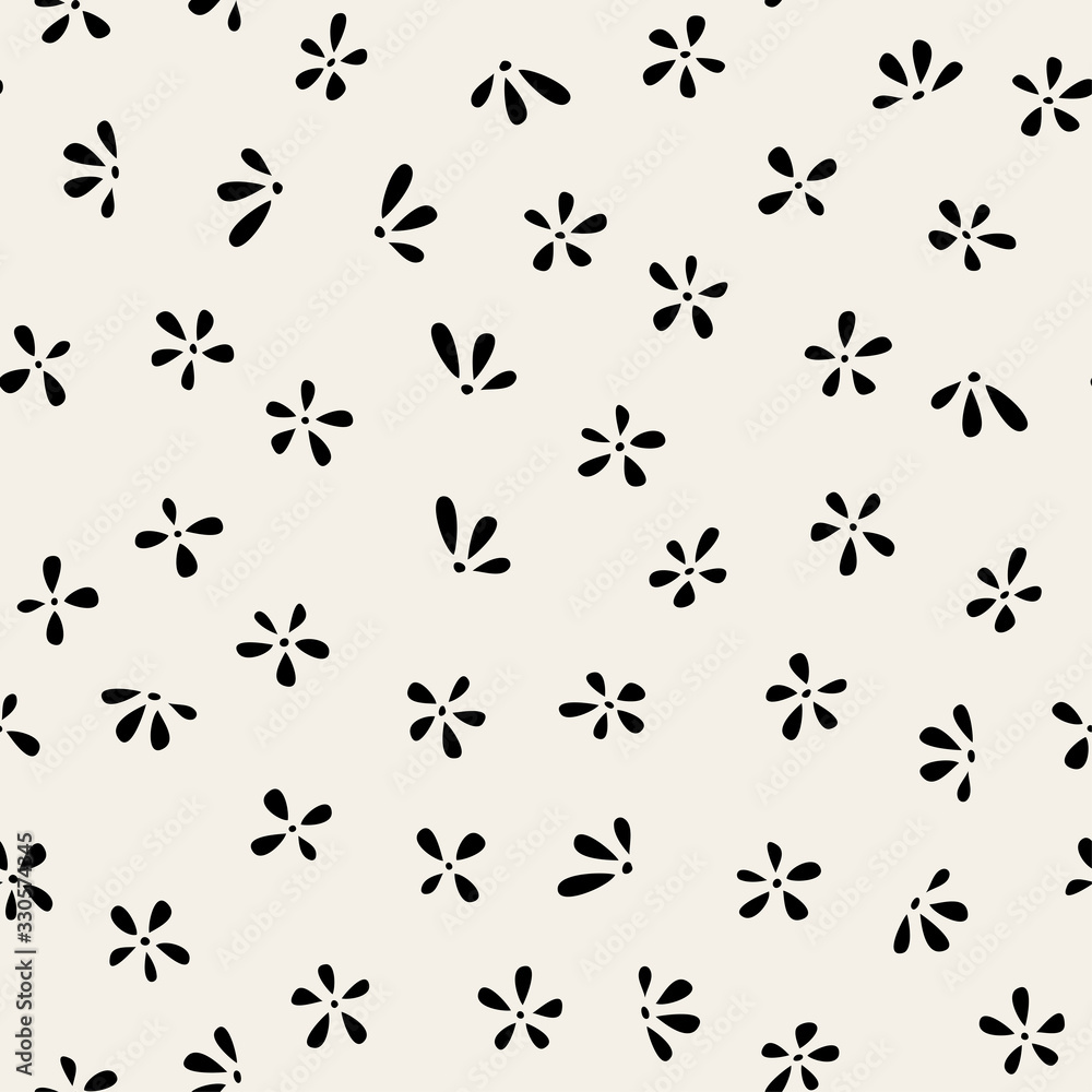 Naklejka Seamless floral pattern with small flowers. Vector simple endless illustration.