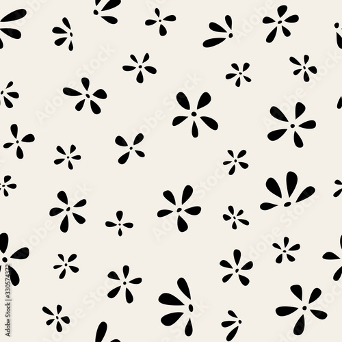 Seamless floral pattern with small flowers. Vector simple endless illustration.