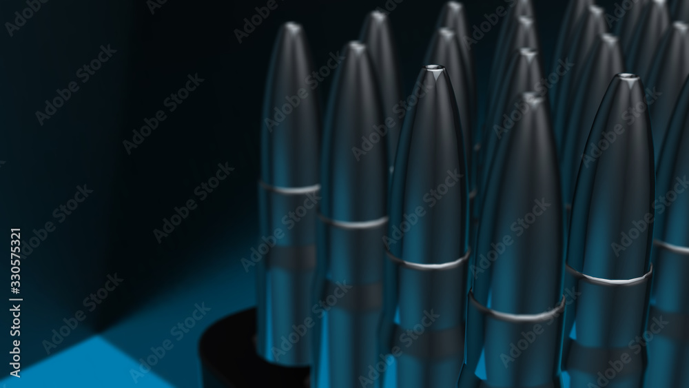 Bullet isolated. Cartridges for rifle and carbine on a black. 3d render Bullet isolated. Cartridges for rifle and carbine on a black. 3d render