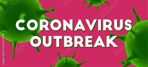 Coronavirus outbreak message. 3d Virus cells vector background. ncov-19 covid-19 epidemic