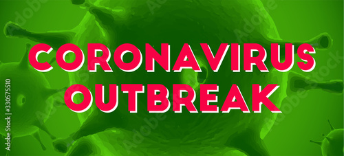 Coronavirus outbreak message. 3d Virus cells vector background. ncov-19 covid-19 epidemic