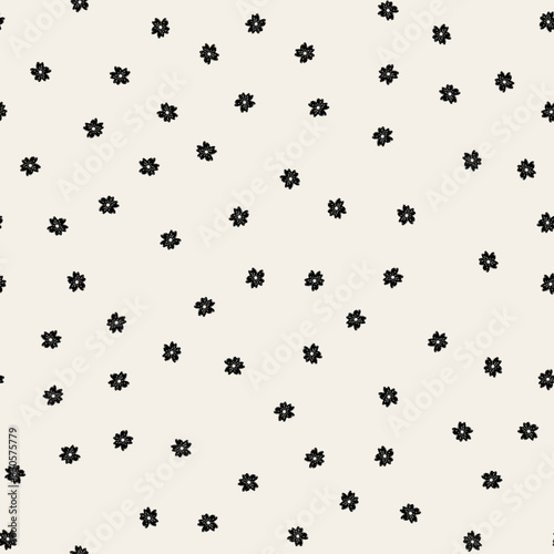 Seamless abstract floral pattern. Vector background with small minimalistic flowers. Trendy spring summer texture for your design © kokoshka