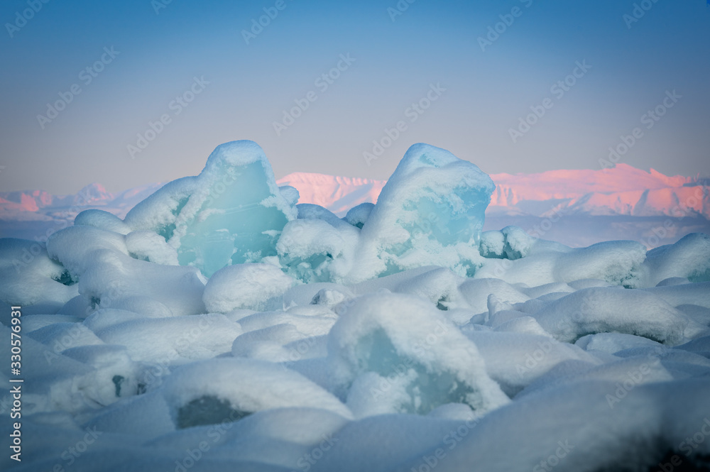 Baikal lake by winter in Siberia